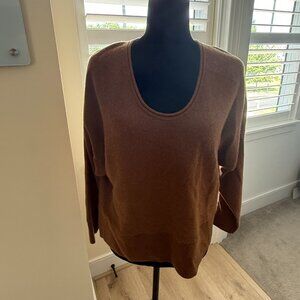 Whistles- Brown Cashmere V-Neck Sweater- Size S